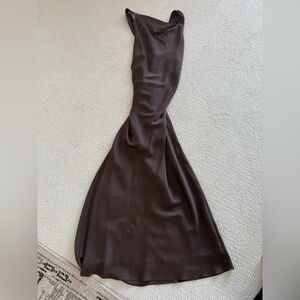 Quince Silk Stretch High Neck Dress - Size Small